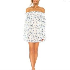Tularosa Brogan Mini Dress Blue Floral Small